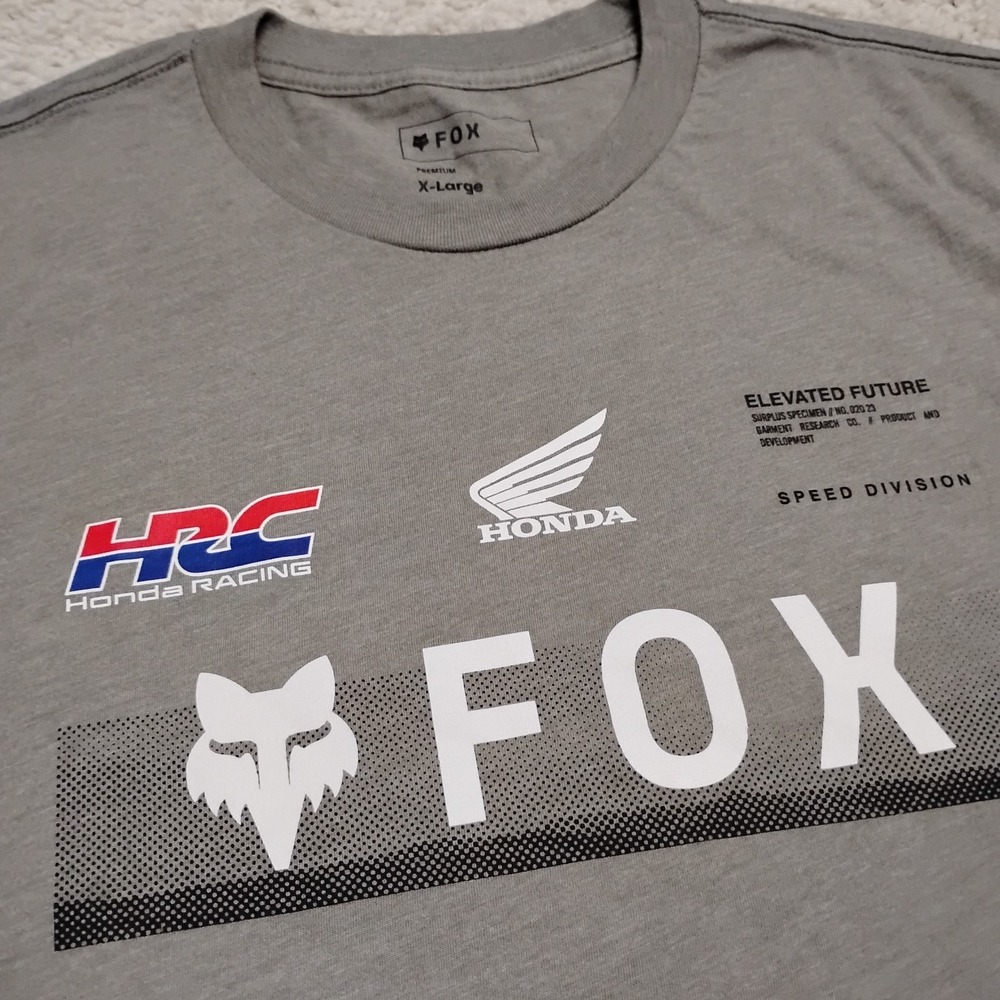 Fox Racing Shirt Mens XL Gray Honda Cars Hrc Track Street Drift Moto Performance